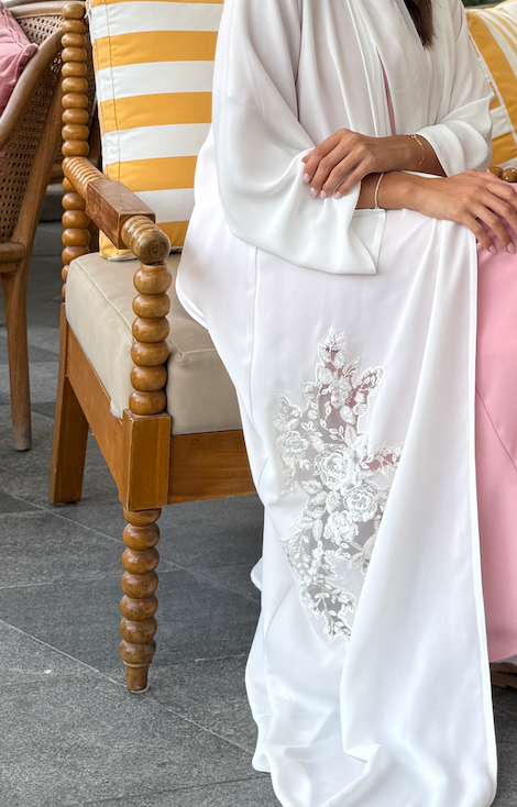 Ivory Bloom Abaya