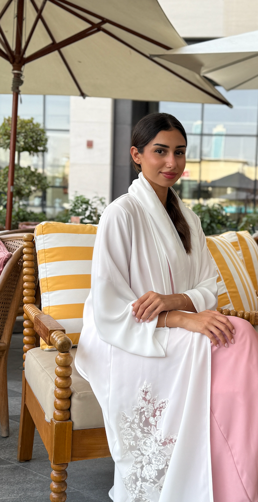 Ivory Bloom Abaya