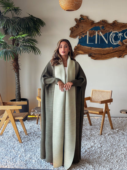 Ombre Abaya - Matcha Plisse