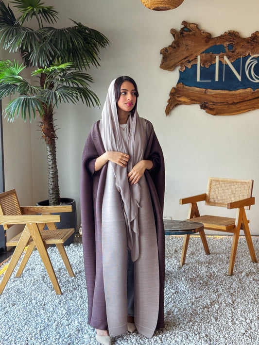 Ombre Abaya - Mocha Plisse