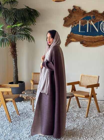 Ombre Abaya - Mocha Plisse