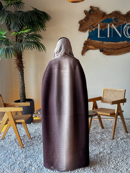 Ombre Abaya - Mocha Plisse