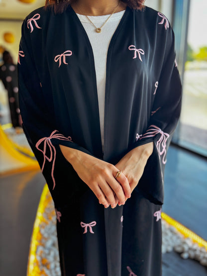 Pink Bow Abaya