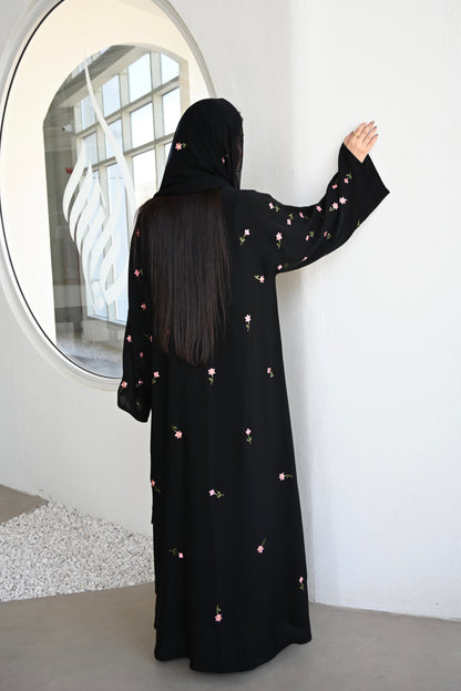 Warda Abaya - Flower Embroidery